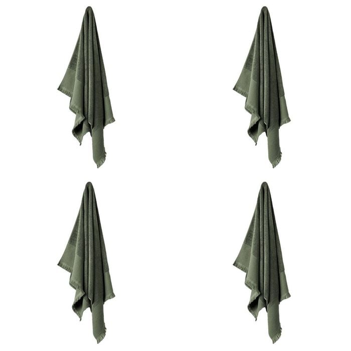 4PK Linen House Aria Pine Cotton/Bamboo Face Washer 33x33cm - Green