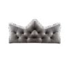 SOGA 150cm Crown Pillow Tufted Grey Headboard Cushion for Bed