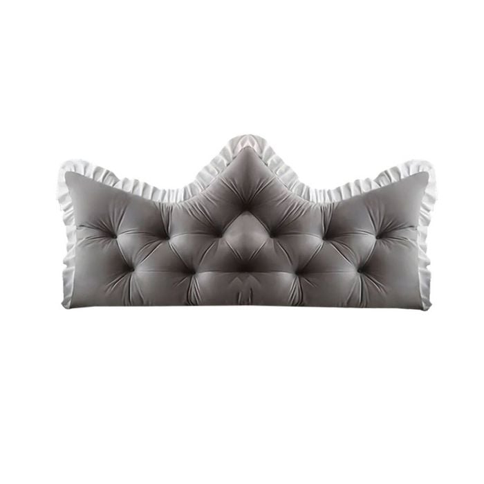 SOGA 150cm Crown Pillow Tufted Grey Headboard Cushion for Bed