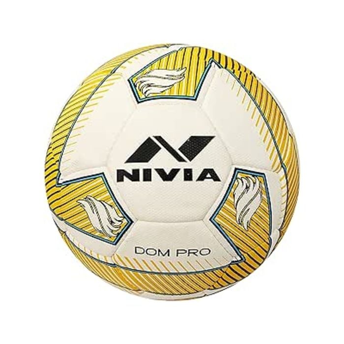 Nivia DOM05 Pro ‎PU Football (Yellow, Size 5) | Machine Stitched | 32 Panel | PU Micro Fiber top Layer | Soccer Ball