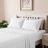 LINENOVA 1800TC Striped Microfibre Sheet Set-White Queen