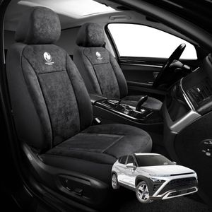 Australian Goose Edition Front Seat Covers for Hyundai Kona 2023 - Current (SX2 Electric) - Suede, Universal Fit - Black