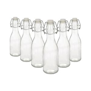Argon Tableware Glass Bottles with Swing Top - 250ml - Pack of 6