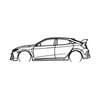 Ignite Laser Honda 2021 Civic Type R Silhouette Metal Wall Art Coated Black 47inch/120cm