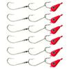 6x 30g TT Lures Bait Trolling Size 5/0 Tarpon Hooks Mackeral Rig - Red