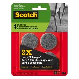 Scotch® 38.1mm Heavy Duty Felt Pads - 4 Pack