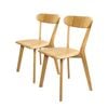 Levede 2x Rubberwood Dining Chairs Natural