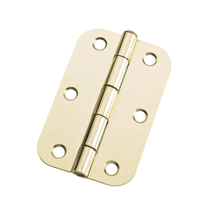 Lane 90mm Brass Plated Loose Pin Radius Butt Hinge - 20 Pack
