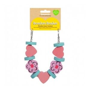 Rosewood Woodies Wooden Flower Garland Gnaw/Chew Pet Activity Toy Pink/Blue