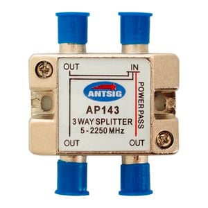 Antisig F-Connector Splitter - 3 Way
