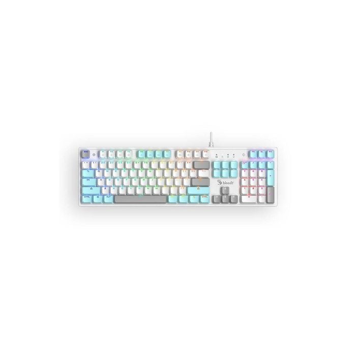 Bloody S520n Blms Icy White Full-size High-speed Rgb Gaming Keyboard