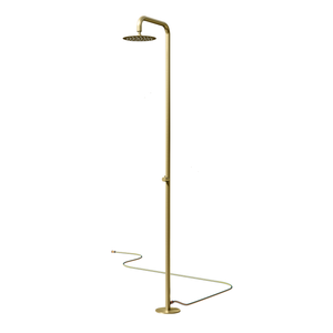 Alfresco Water Brushed Brass, Freestanding Outdoor Shower, 316 Stainless Steel