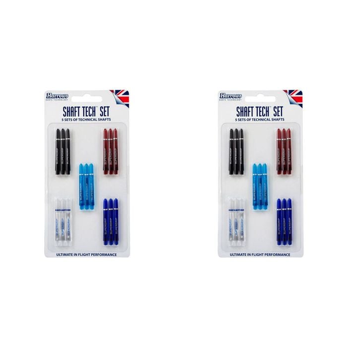 2x 15pc Harrows Super Spin Technical Darts Shafts Accessory Set Up to 5 Colours