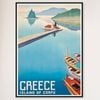 Galrie Corfu Greece Vintage Travel Poster: Stunning Artwork of Idyllic Island Artwork, Black Frame, A3 30 x 42cm (12 x 16inch)