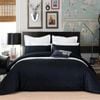 CottonMore 100% Cotton 650TC Sateen Striped Black Quilt Cover Set - Single