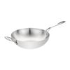Vogue Tri-wall Wok Flat Base Stainless Steel 300mm 4.8l Induction Compatible Commercial Kitchenware