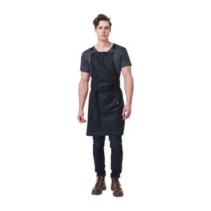 Urbanbar Theodore Linen Bib Apron Black 880mm Adjustable Straps Hospitality Uniform