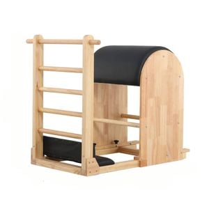 TOPONE Oak Wood Frame Pilates Ladder Barrel MN-004 - Black