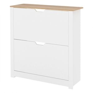 Levede Narrow Shoe Cabinet Flip Drawer Storage Rack 12 Pairs White