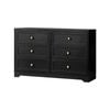 Oikiture 6 Chest Of Drawers Dresser Black