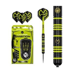 3pc Winmau Mvg Ambitition Brass Dart 24 Gram New Design Wd1233 Black Yellow