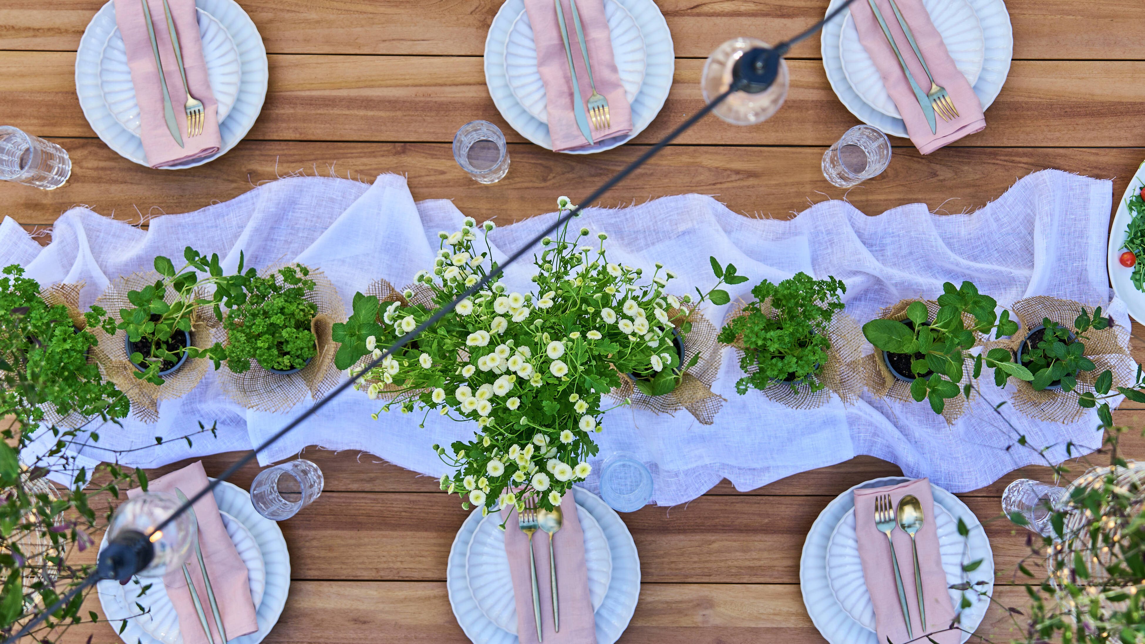 An outdoor table setting