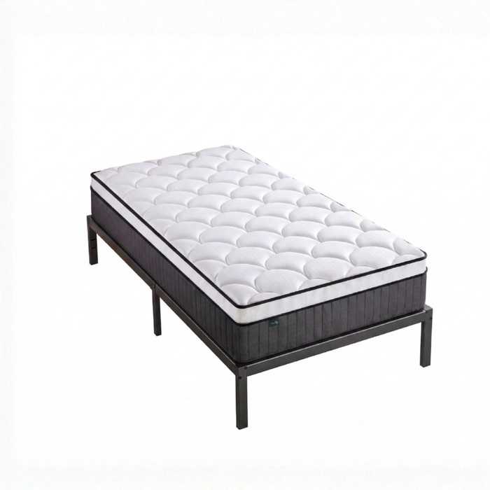 Zinus Single Package Set - Bed Frame & Support iCoil Pocket Spring Eurotop Mattress Set