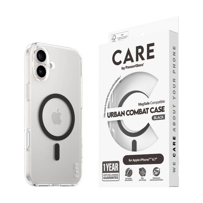 Panzer Flagship Mag-Safe Phone Case for iPhone 16 Plus Shockproof Cover - Black