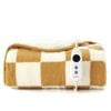 Dreamaker Checkered Plush Reversible Sherpa Washable Electric Heated Throw Blanket Chai & Cream - 130 X 160cm | 9 Heat Settings