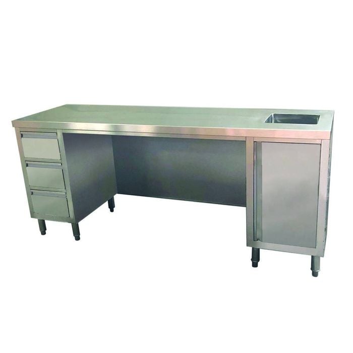 Modular Systems Multipurpose Utility Bench With Sink  - Commercial Kitchen Benches (ss6-2100r-h)
