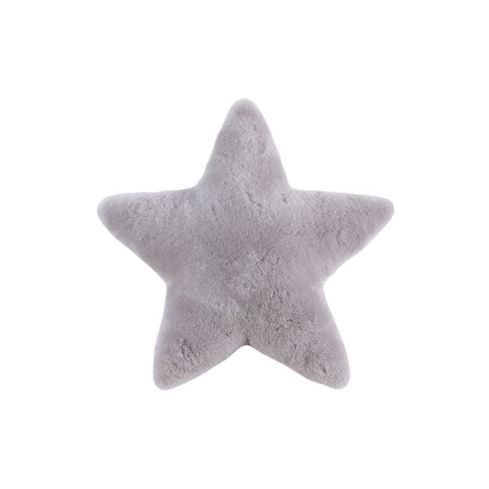 Huxford Grove Sheepskin Star Cushion Decorative Pillow 45cm - Grey