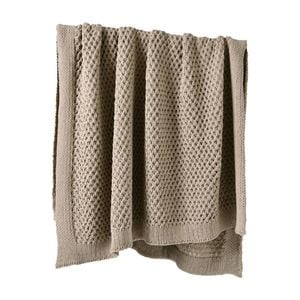 Bianca Sofala Polyester Throw Rug Chenille 170x130cm Taupe