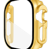 For Apple Watch Ultra 1 & 2 49MM PC Full Cover Case Tempered Screen Protector - Gold