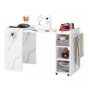 Advwin Computer Desk Folding Sewing Table White