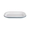 Urban Style Enamelware 21cm Porcelain w/ Blue Rim Tray - White