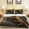 3D Black Gold 191 Bed Pillowcases Quilt Queen Size