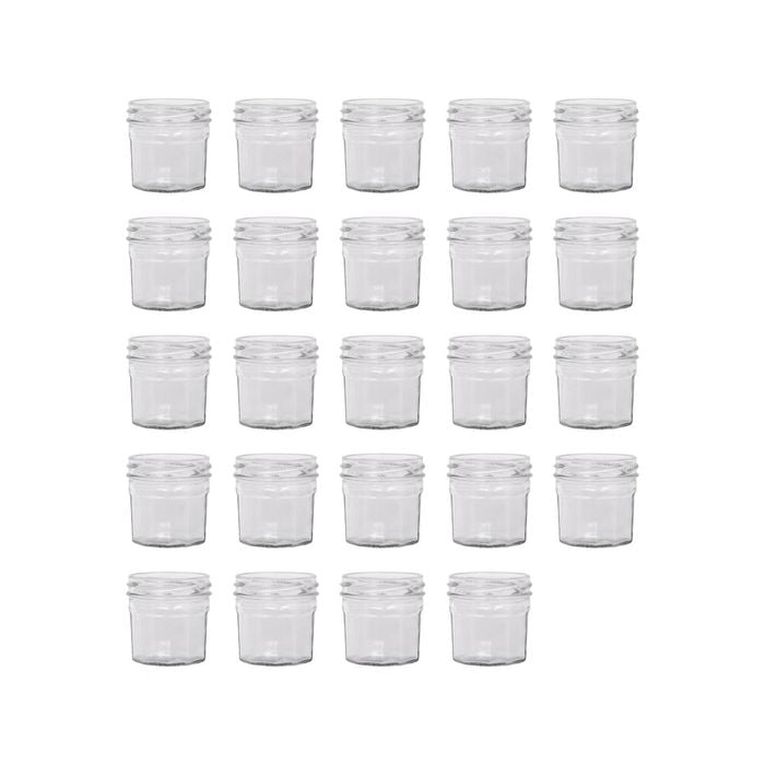 Argon Tableware 90ml Glass Jam Jars With No Lids - Set Of 24 Empty Screw Top Kitchen Storage Preserving Jar