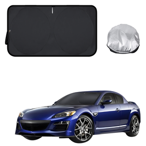 Front Windscreen Sun Shade for Mazda RX-8 2003 - 2012 FE - Standard 150 x 85 cm - Black