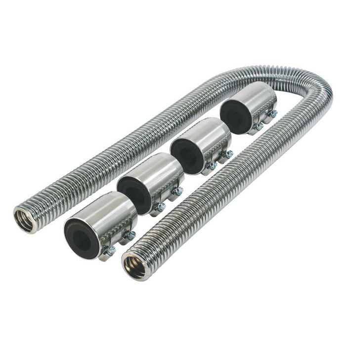 Cal Custom Radiator Hose Flexikool Kit 1" O.d Chrome Stainless Steel 44"
