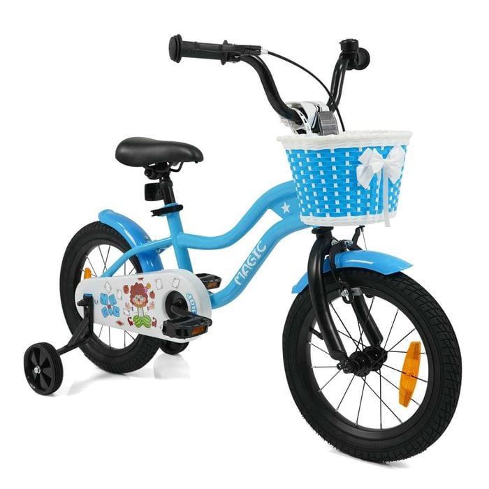 Costway 35cm Kid Bike Dual Brake Ride On Training Wheels Adjustable Blue