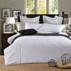 CottonMore Cotton White Sateen Stripe Duvet Cover Set - SuperKing