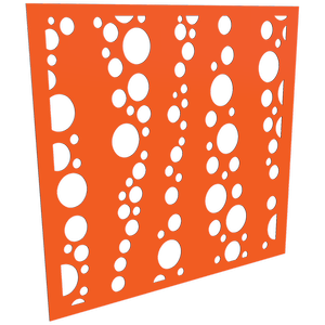 ProtectorAl 300 - 1200 x 300 - 1200mm Orange / Gloss White Bubbles Unframed Composite Deco Panel