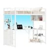 Advwin Loft Bed with L-Shaped Desk & 3 Drawers Shelves Single Size White