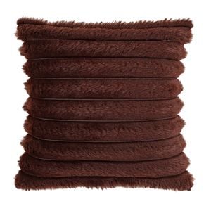 Astin Sinclair 45cm x 45cm Chocolate Brown Faux Fur Rib Cushion