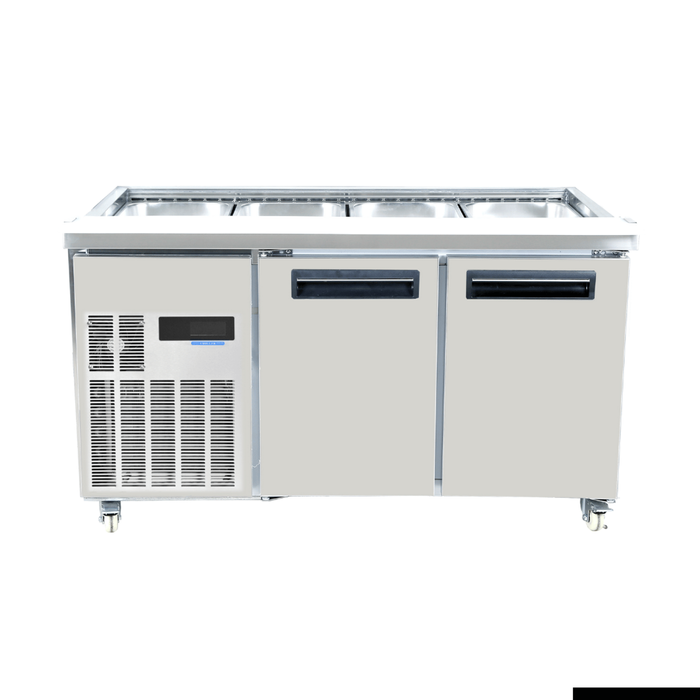 Thermaster Two Door Cold Bench Salad Station 4x1/1 Gn Pans  - Salad Bar Fridges (pg150fa-xb)