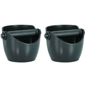 2 X Avanti Coffee Knock Box Espresso Grinds Waste Tamper Bin - Black