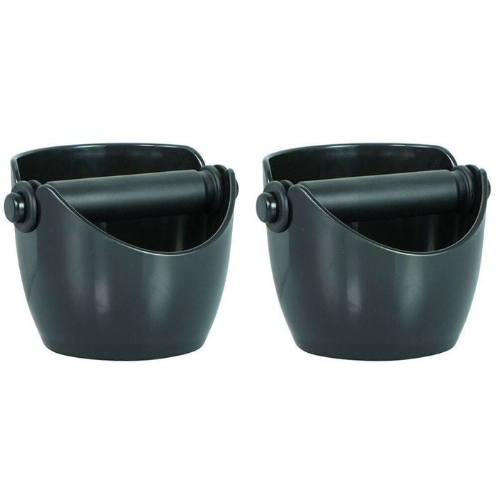2 X Avanti Coffee Knock Box Espresso Grinds Waste Tamper Bin - Black