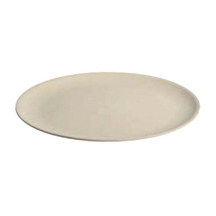 Oztrail Round 21.5cm Bamboo Plate Dish Camping Picnic Outdoor Tableware White