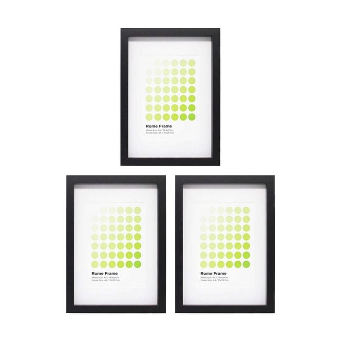 3PK Braz A4 Rome Image Photo Document Display Frame 29.7x21cm Black