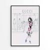 Modern Pink Lady with Fashion Store   Print 100% Australian Made 90 x 120cm   (Poster)